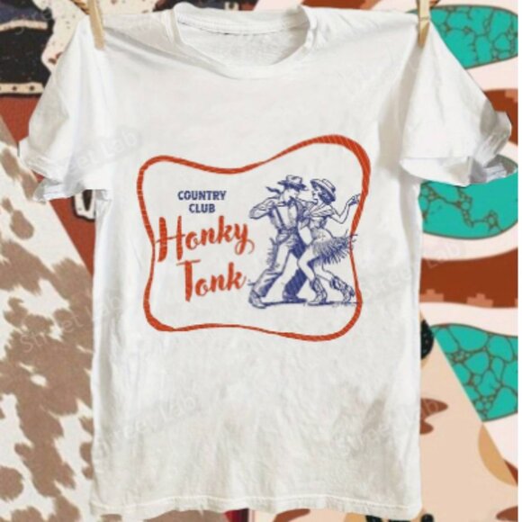NEW BOUTIQUE HONKY TONK RETRO GRAPHIC TEE - Picture 1 of 1